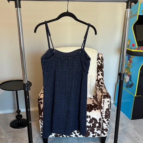 NWT Abercrombie & Fitch Small Tall Dark Blue Tweed skort Dress - Picture 4 of 11